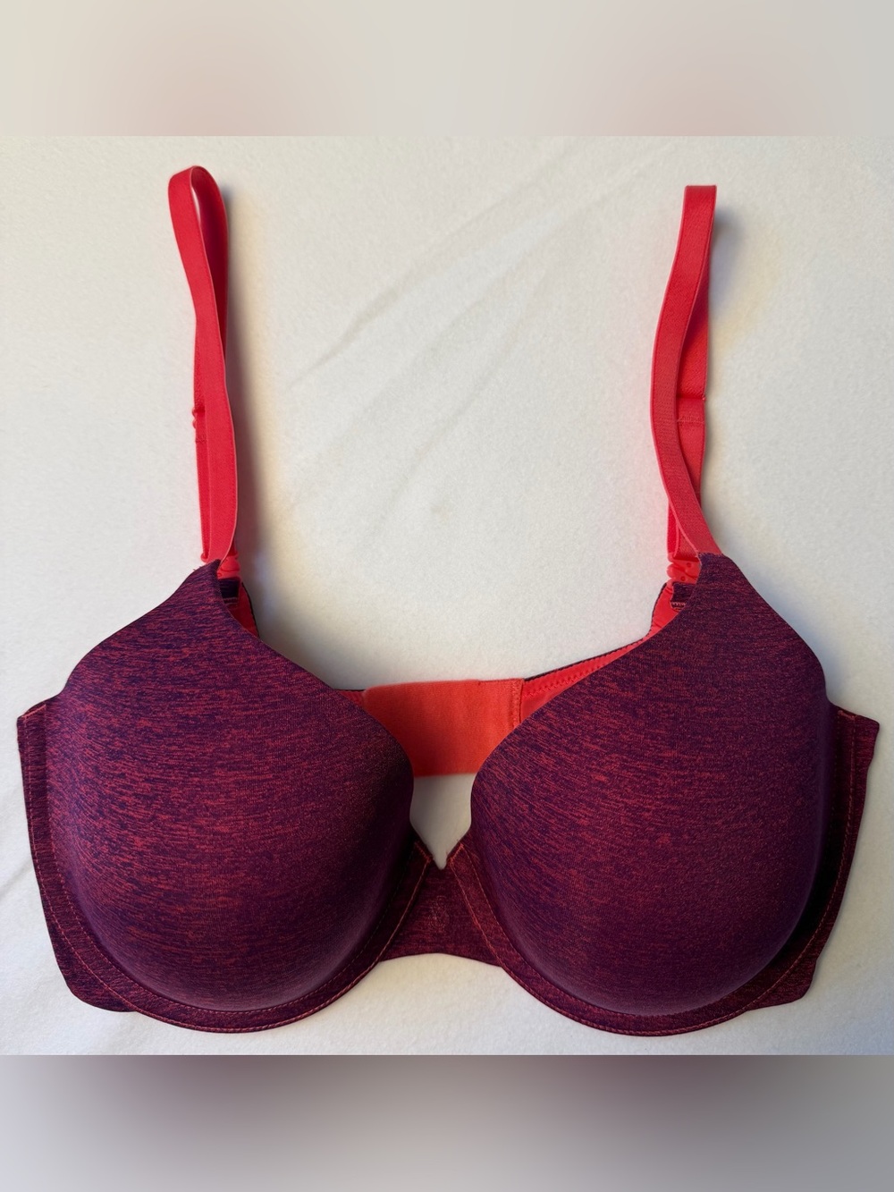 Victoria's Secret Heathered Plum and Pink Uplift semi-Demi bra.